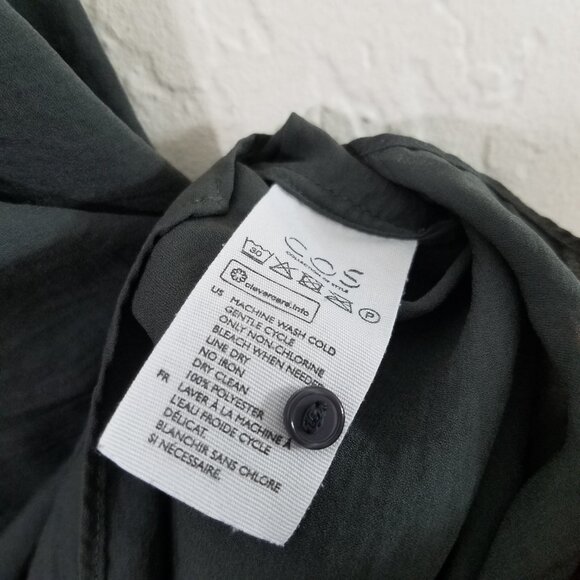 COS Long Sleeve Gray Button Up Shirt Dress Size 6 - Picture 6 of 6